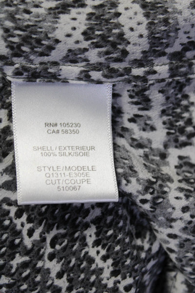 Equipment Femme Women's Round Neck Short Sleeves Animal Print Blouse Size M