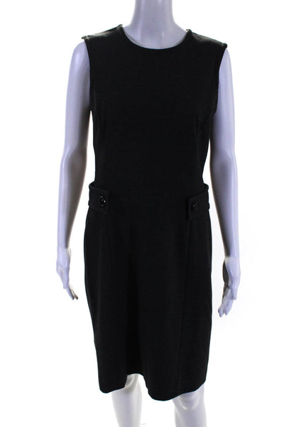 Worth New York Womens Sleeveless Round Neck Knee Length Pencil Dress Gray Size 8