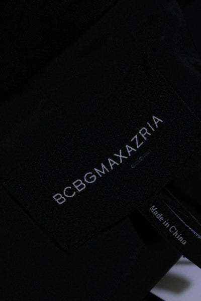 BCBGMAXAZRIA Women's Collar Sleeveless Lined Two Button Vest Black Size M