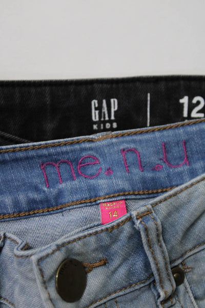 Me N U GAP Kids Girls Denim Light Wash Skinny Jeans Blue Black Size 12 14 Lot 2