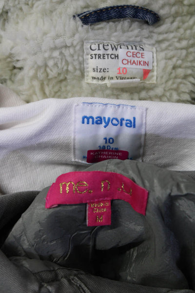 Mayoral Crewcuts Me N U Girls Denim Collared Jean Jackets White Size 10 M Lot 3