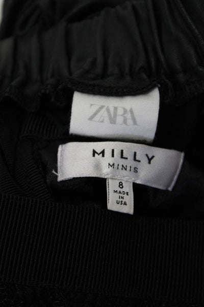 Zara Milly Minis Girls Elastic Pleated Short Skater Skirts Black Size 7 8 Lot 2