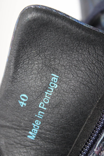 CLOUD Womens Leather Plaid Zipper Low Top Sneakers Blue Purple Size EUR 40 US 10