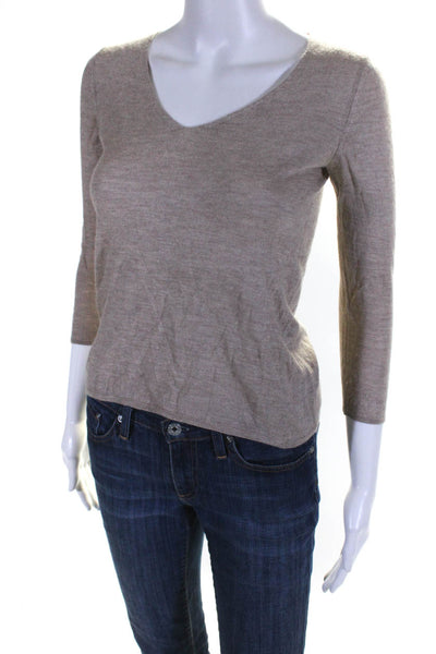 Isabel Marant Women's V-Neck Long Sleeves Sweater Beige Size 0