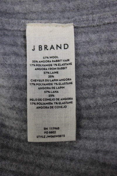 J Brand Womens Sleeveless Crew Neck Ribbed Knit Top Gray Wool Size Small