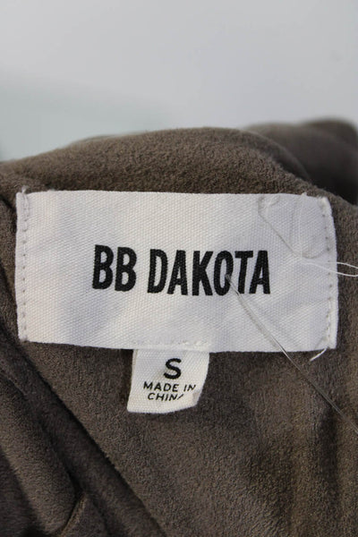 BB Dakota Womens Open Front Faux Suede Waterfall Jacket Brown Size Small