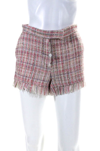 Paul Smith Womens Fringe Tweed Vest Jacket Short Shorts Set Pink Size IT 38 42