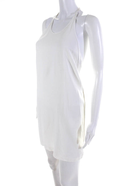 A.L.C. Womens Chiffon Racerback Scoop Neck Micro Mini Tank Dress White Size 0