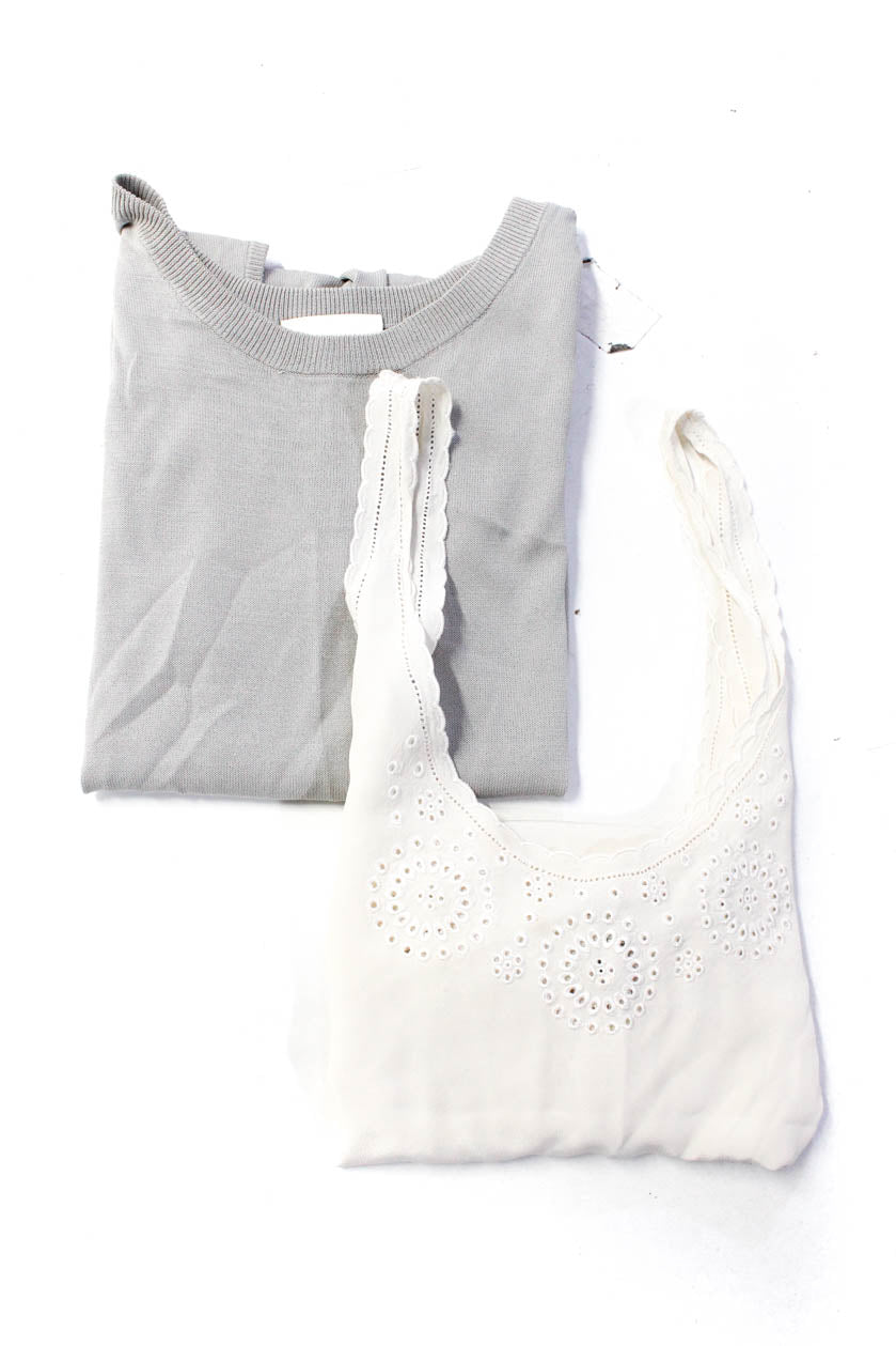 Joie Wilfred Womens Knit Top Camisole Tank Top Ivory White Gray Size S -  Shop Linda's Stuff