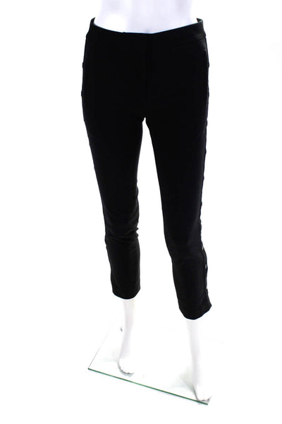 Tibi Women's Slim Fit Snap Seam Mid Rise Trousers Black Size 00