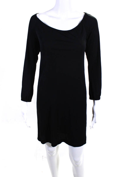 KORS Michael Kors Womens Vintage Off Shoulder Long Sleeve Shift Dress Black Sz 2