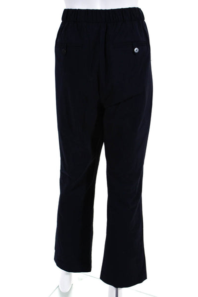 Jonathan Simkhai Womens Elastic Waist Pleated Slim Straight Pants Blue Size L
