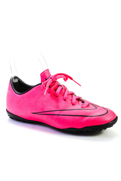 Nike Girls Check Print Low Top Lace Up Mercurial Soccer Cleats Pink Size 3Y