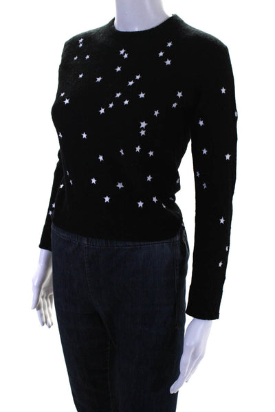 Equipment Femme Womens Star Tight Knit Pullover Sweater Black White Size XS