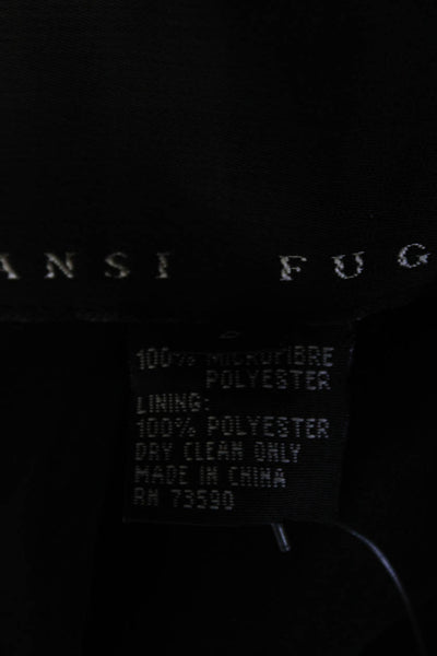 Yansi Fugel Womens Two Button Notched Lapel Blazer Jacket Black Size 6