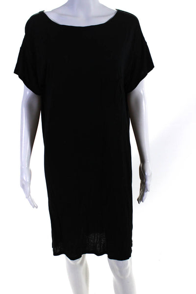 T Alexander Wang Womens Short Sleeve Scoop Neck Shirt Dress Black Size Medium