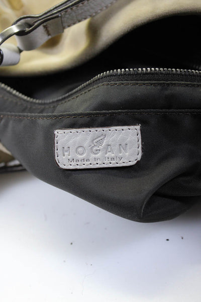 Hogan Suede Ruffled Layered Ombre Print Medium Shoulder Handbag Multicolor