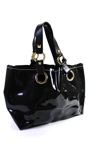 Marc Jacobs Womens Gold Tone Tote Shoulder Handbag Black