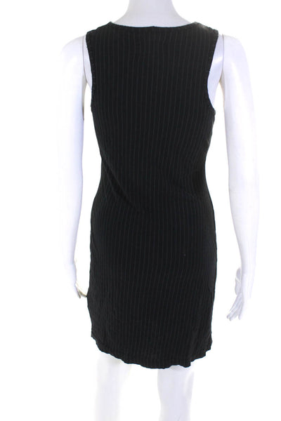 Current/Elliott Womens Cotton Striped Print Mini Tank Dress Black Gray Size S
