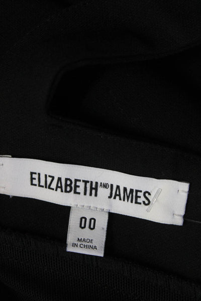 Elizabeth and James Womens Mesh Cut Out Split Hem Pencil Dress Black Size 00