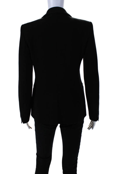 Max Mara Studio Women's Fully Lined Two Button Blazer Jacket Black Size 6