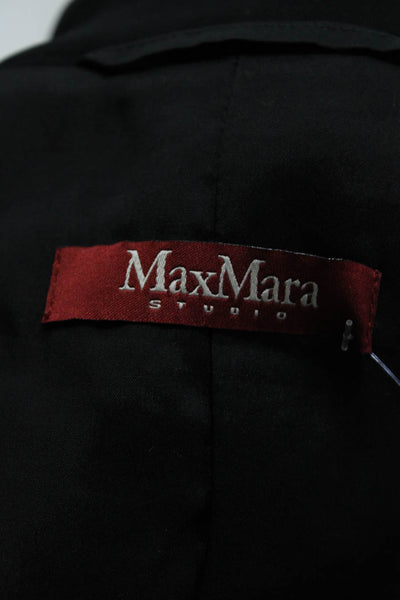 Max Mara Studio Women's Fully Lined Two Button Blazer Jacket Black Size 6