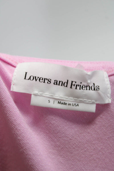 Lovers + Friends Women's Cotton Spaghetti Strap Cowl Neck Slip Dress Pink S