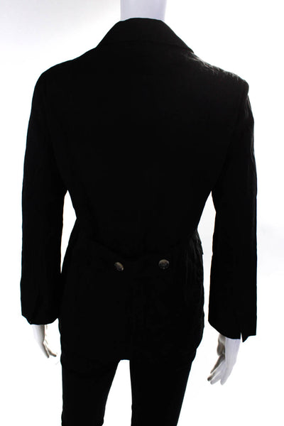 Theory Womens Double Breasted Long Sleeve Button Down Shirt Jacket Black Size 10