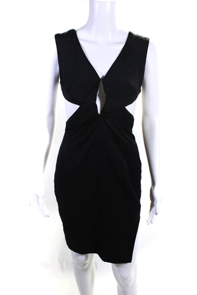 Finders Keepers Womens Black Criss Cross Open Back Cut Out Pencil Dress Size XS
