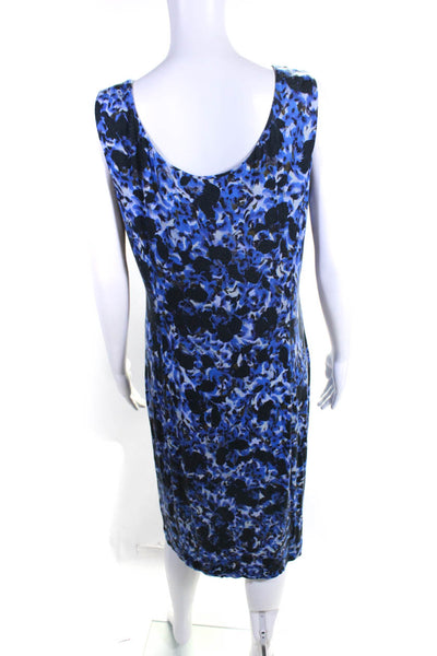 Erdem Womens Jersey Knit Floral Print Knee Length Tank Dress Blue Size 12
