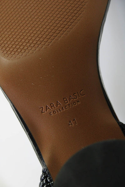 Zara Basic Women's Suede Pointed Toe Studded Pumps Beige Black Size 10, Lot 2