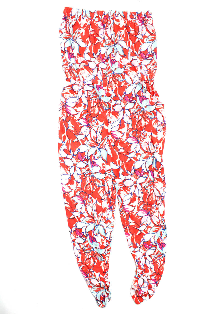 Enti Aqua Womens Tie Dyed Shirt Floral Jumpsuit White Red Blue Size La -  Shop Linda's Stuff