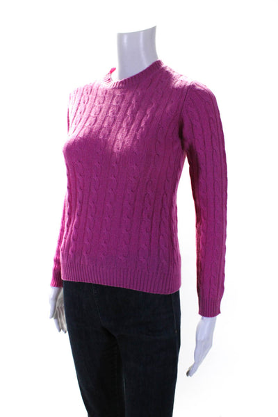 Sutton Studio Womens Cashmere Cable Knit Sweater Pink Size Extra Small