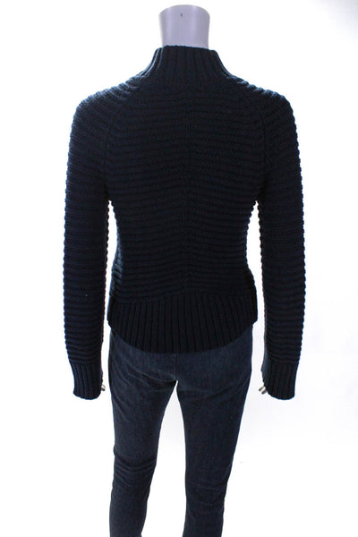 Intermix Womens Turtleneck Sweater Navy Blue Cotton Size Petite