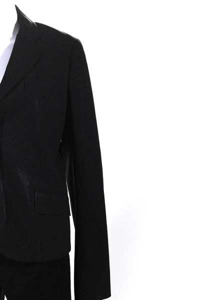 Theory Womens Two Button Collared Lapel Short Suit Jacket Blazer Black Size 10