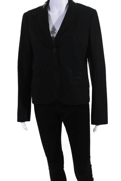 Theory Womens Two Button Collared Lapel Short Suit Jacket Blazer Black Size 10