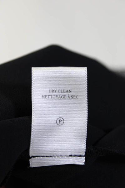 ALC Women's Spotted Print V Neck Ruffle Mini Dress Black White Size 0