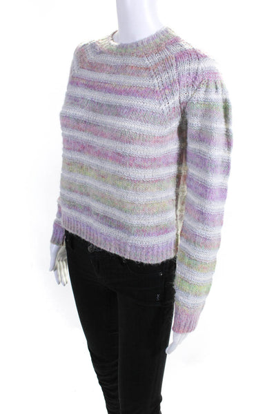 Intermix Women's Wool Blend Ombre Crewneck Pullover Sweater Multicolor Size P