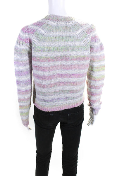 Intermix Women's Wool Blend Ombre Crewneck Pullover Sweater Multicolor Size P