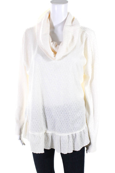 Maeve Anthropologie Womens Long Sleeve Turtleneck Sweater White Size Medium