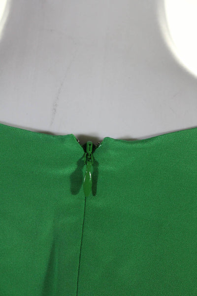 Ralph Lauren Black Label Womens Back Zip Flare Sleeve Silk Dress Green Size 8