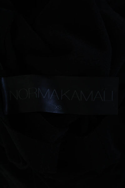 Norma Kamali Womens Long Sleeves Shirt Dress Black Size Extra Small