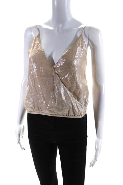 Cami NYC Women's Silk Blend Spaghetti Strap V Neck Cami Top Beige Size XS