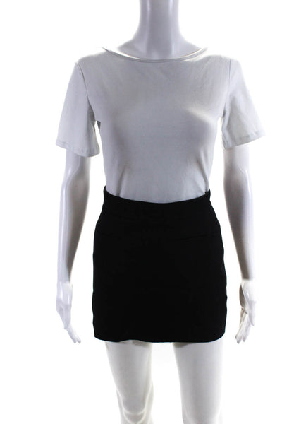 Helmut Lang Women's Front Pocket Scuba Mini Skirt Black Size XS