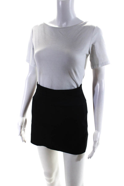 Helmut Lang Women's Front Pocket Scuba Mini Skirt Black Size XS