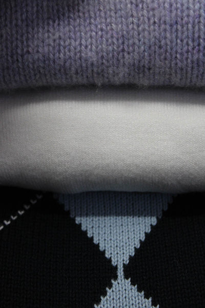 John Galt Wilfred Women's Knit Sweaters White Navy Purple 2XS One Size Lot 3