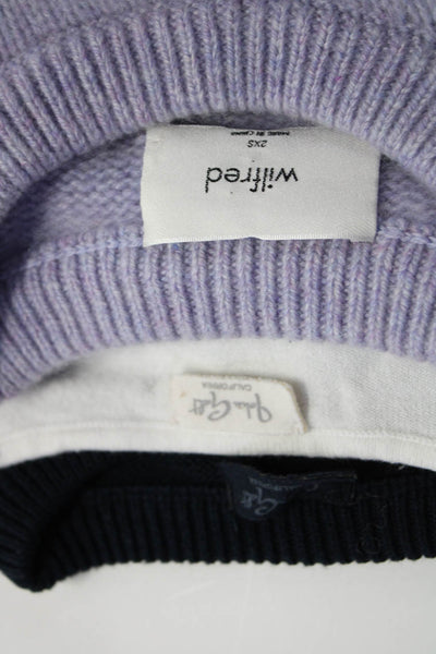 John Galt Wilfred Women's Knit Sweaters White Navy Purple 2XS One Size Lot 3