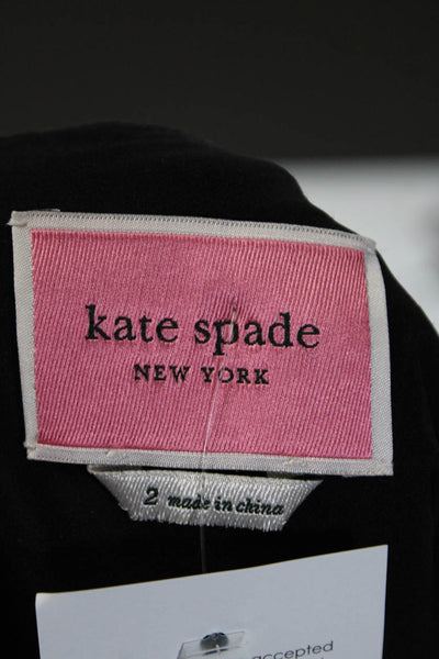 Kate Spade Womens Crew Neck Sleeveless Fit & Flare Dress Black Navy Size 2
