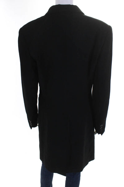 Tempo Paris Women's Three Button Lined Long Overcoat Black Size 10