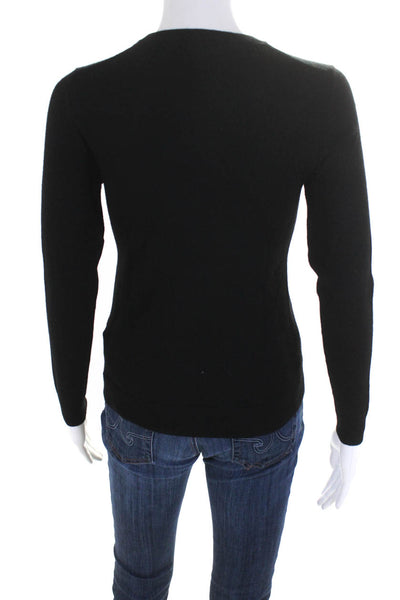 Lord & Taylor Womens Crew Neck Sweater Black Wool Size Petite Extra Small